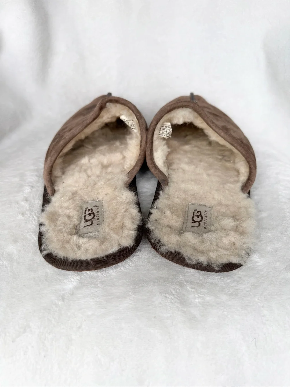 UGG Men’s Brown Suede Shearling-Lined Slip-On Mules 12